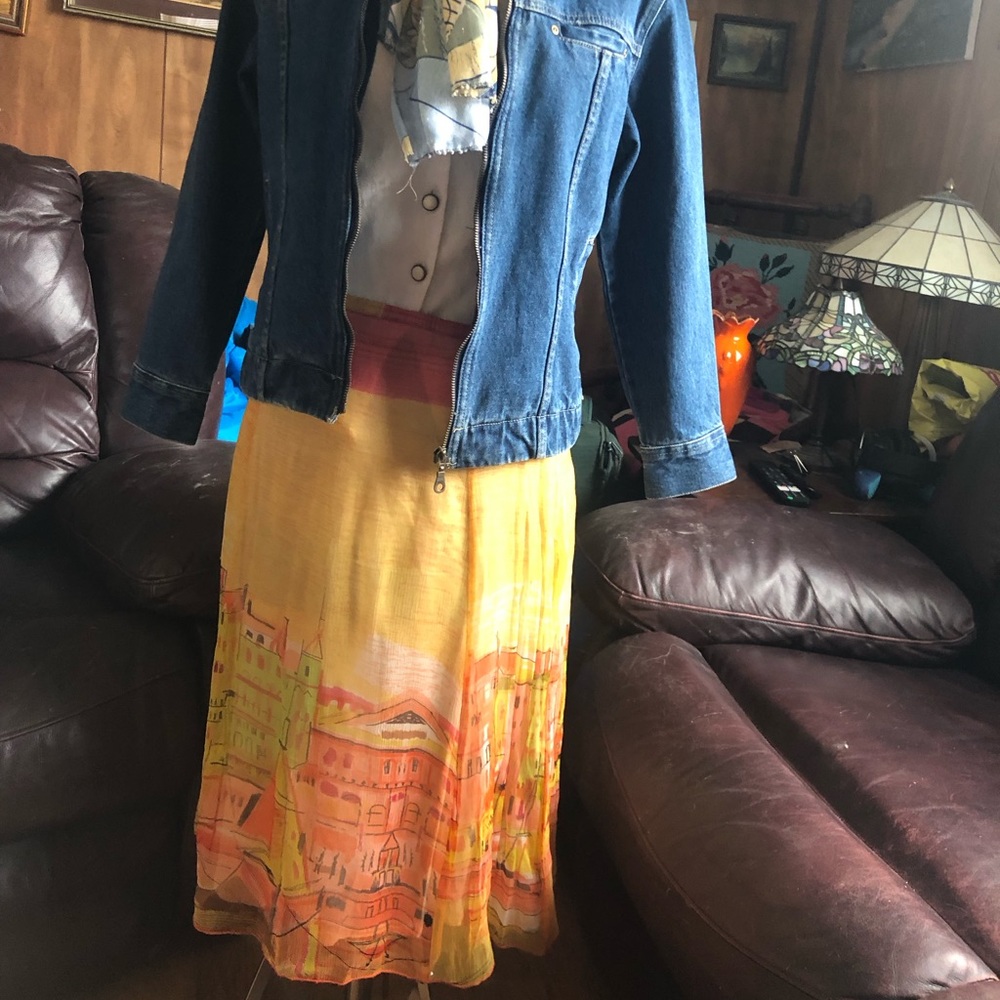 Raindrops Rayon Boho Skirt